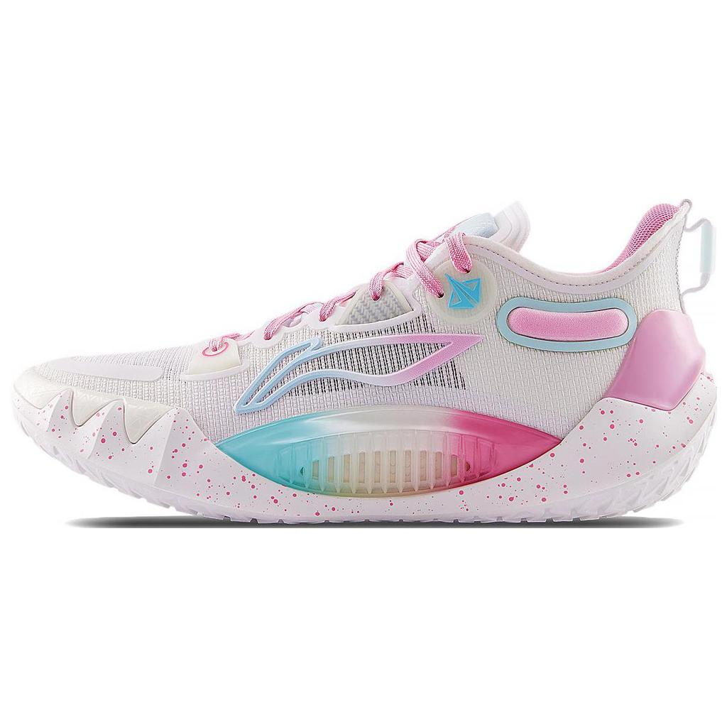 New LINING JB1 Basketball Shoes Men Low Top White Blue Pink ABAS051-17