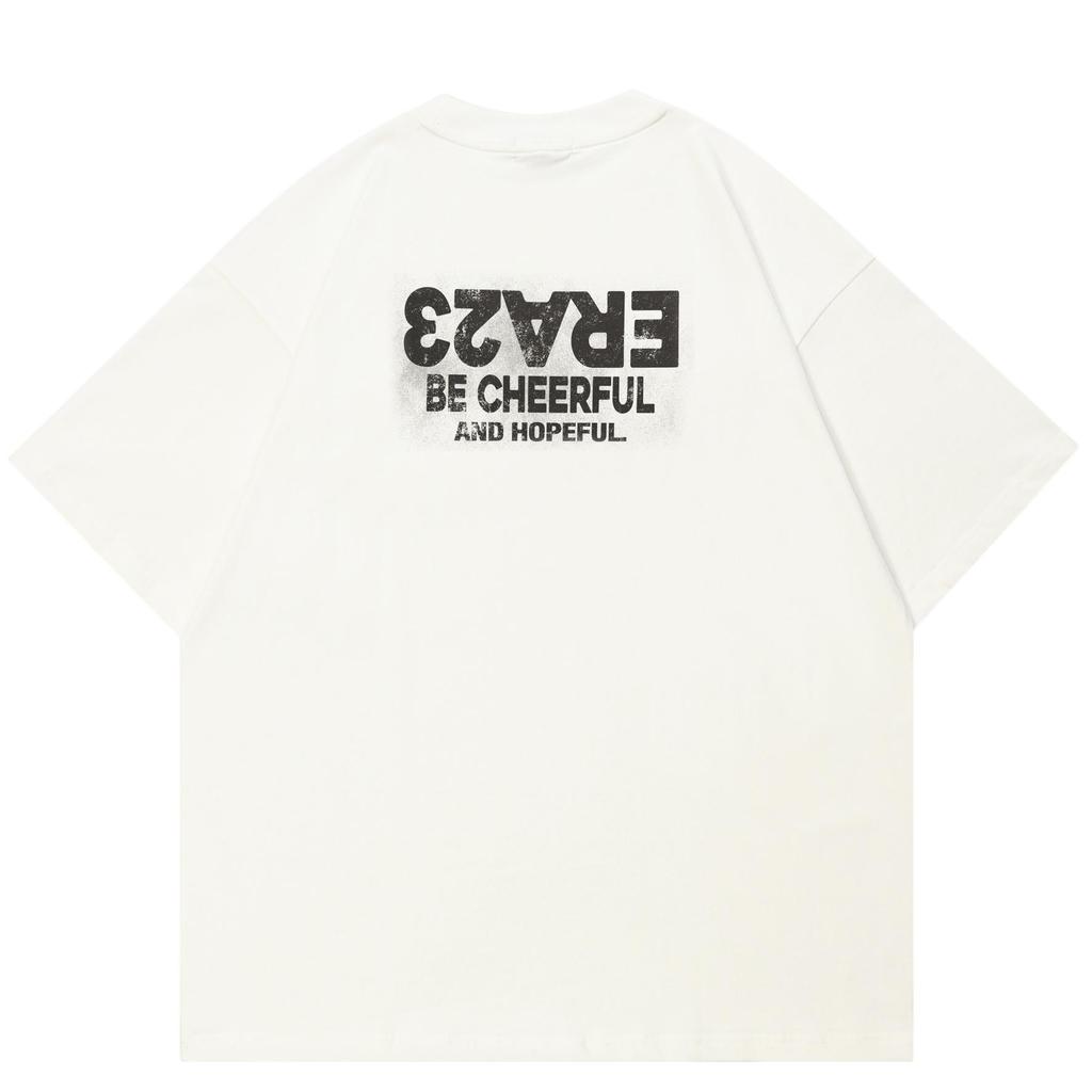 Streetwear Both Sides Letters Graphic T-Shirt Cotton Unisex Tops Tees Summer Short Sleeves T Shirt