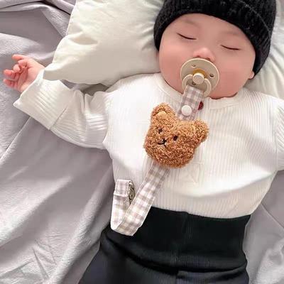 SHEIN Chaîne Attache-Sucette Ours Anti-Perte avec Clip - Corde Dentition en Coton