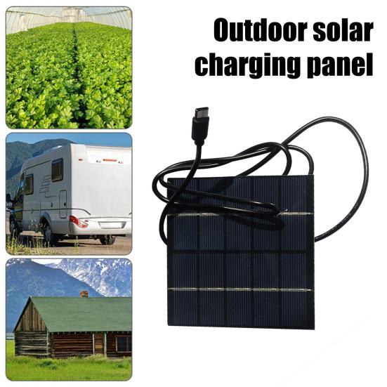 1,5 W 5 V Solarmodul Tragbar Leicht Typ-C Outdoor Camping Wandern Radfahren Powerbank Handy Notladegerät Polykristallines Solar