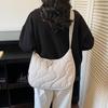 New Japanese Style Quilted Shoulder Bag for Women Lightweight Padded Crossbody Tote Large Capacity Casual Commuter Bag