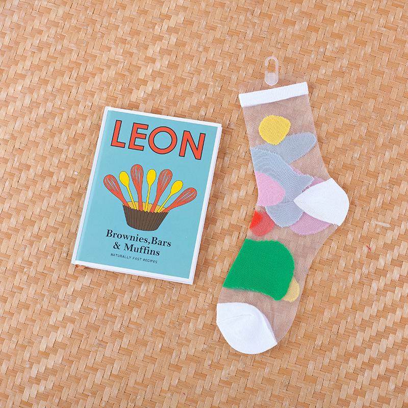 

Женские носки в корейском стиле с животными, повседневные, в стиле Харадзюку, прозрачные, из кристаллического шелка, трендовые, с мультяшным принтом и фруктами, дышащие, из стекловолокна, Meias One Size