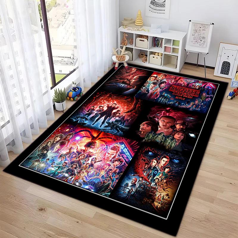 Halloween Horror Horror Theme Stranger Things Carpet Home Living Room Decoration Table and Chairs Anti Slip Door Mat Outdoor Picnic Mat Carpet A7
