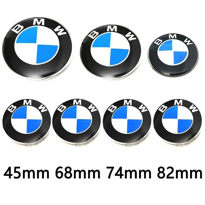 7pcs Front Hood Emblem New Type Logo 82mm+Rear Badge 82mm+Wheel Hub Cap 68mm+Steering Wheel Sticker 45mm for All for BMW