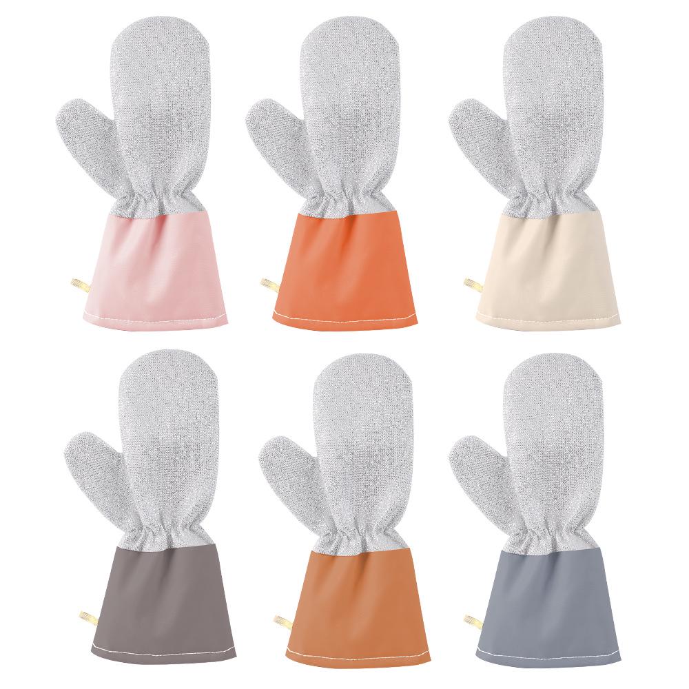 Gants d'Évier Épais Argentés: Outil de récurage de cuisine durable, multifonctionnel, résistant à l'huile, imperméable