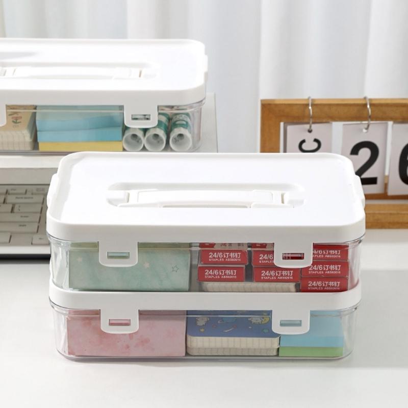 Pack of 3 Clear Organizers Container Featuring Comfortable Grips and Protective Covers Perfect for Desktop or Home Storage Applications