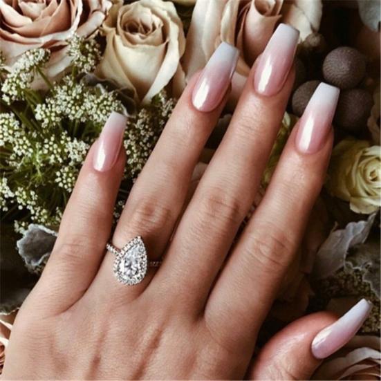 100Pcs Fake Tips Full Cover Ballerina Acrylic Nail Extensions Manicure Tools