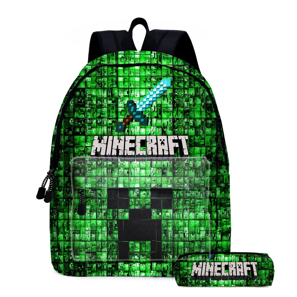 ROBLOX Backpack Elementary and Secondary School Bag Children's Backpack Anime Cartoon Backpack Lunch Bag Pencil Case