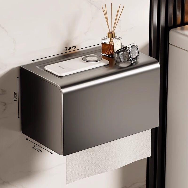 Punch-Free Wall-Mounted Tissue & Roll Holder