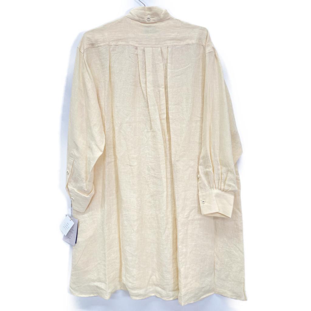 LOISIR Yellow 100% Linen Shirt Maxi Dress Dress F yellowUsed