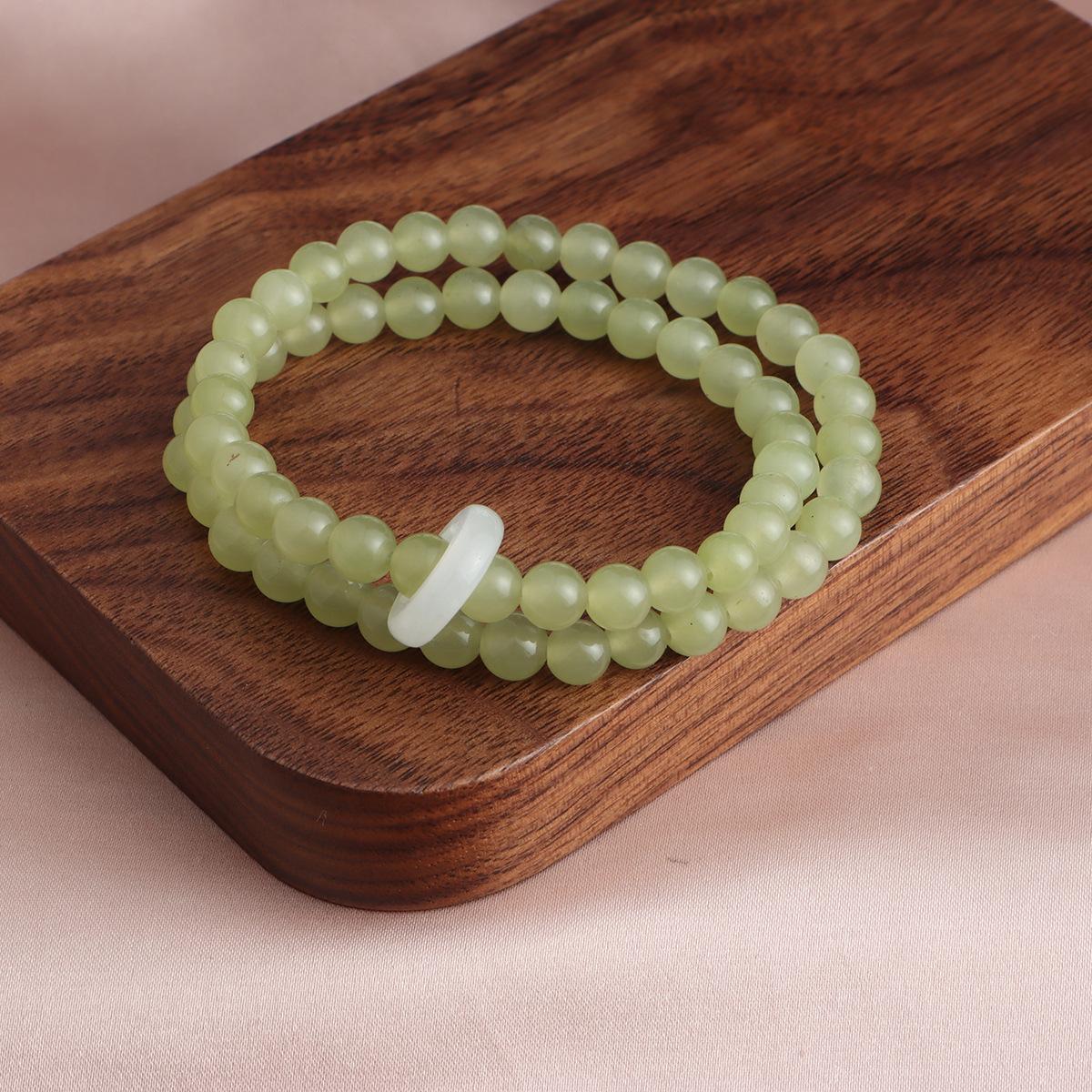 

Bracelet Shijia Pearl Topaz Aquamarine Green Jade Running Ring Double Circle Crystal Bracelet Simple, Small and Fresh