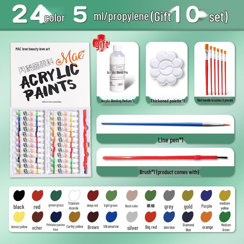 Waterproof Acrylic Paint Set - Fade-Resistant and Washable for Kids' Graffiti and Textile Art