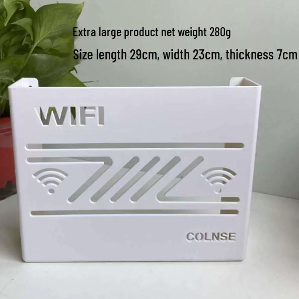 Punch-Free Wall-Mounted Wireless Router and Cable Organizer Box