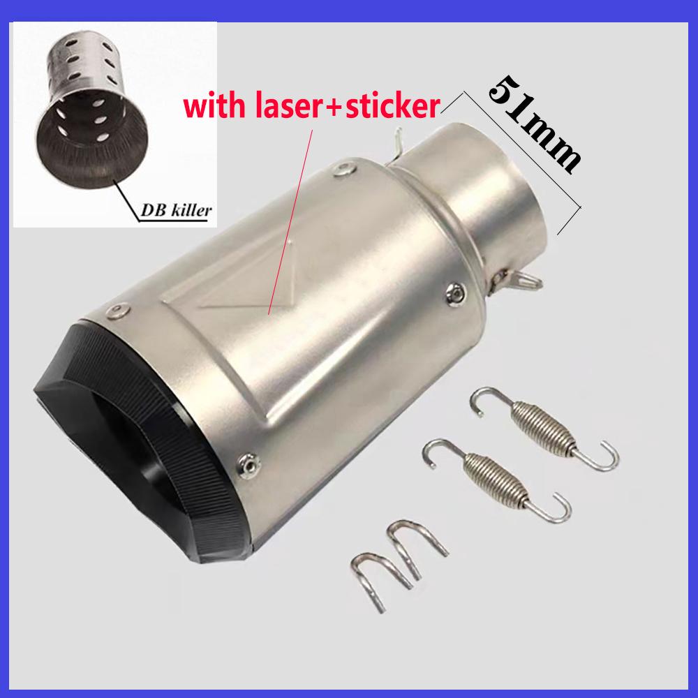 Motorcycle Exhaust Pipe Universal 51mm 60mm for Racing tubo escape escapamento de moto CBR600F MT07 Z800 R6