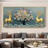 New Elk Diamond Painting Full Diamond Living Room Diy5d Tiled Point Diamond Embroidery Cross Embroidery Fortune Tree Nordic Light Luxury Mosaic Art