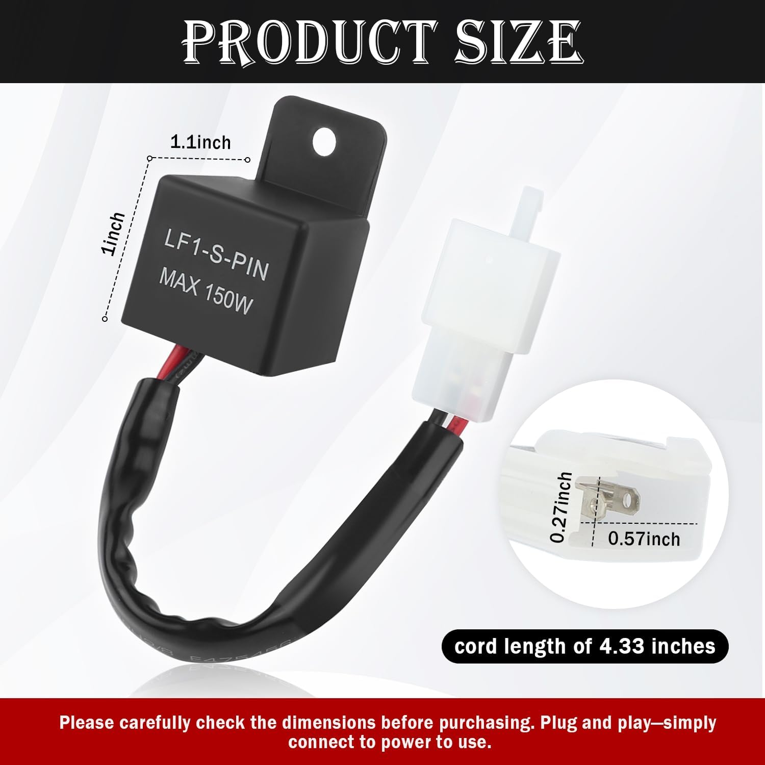 Motorcycle LED Flasher Relay for LED Turn Signal,12V 2Wire 2Pin Turn Signal Relay for Fixing Hyper Flashing Issue,Electronic Flasher Relaies Blinker