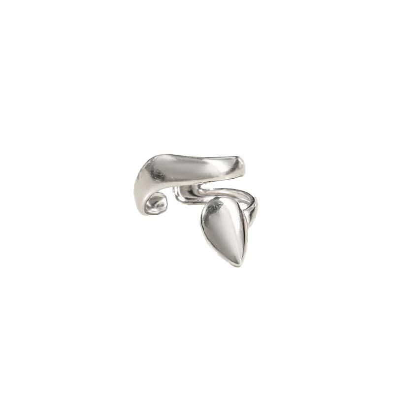 Stainless Steel Double Layer Waterdrop Open Rings for Women Unique Bending Gold Silver Color Waterproof Rings Party Jewelry Gift