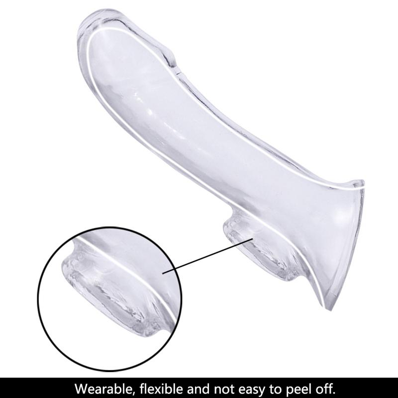 High Elastic Adult Penis Sleeve Cock Extender Reusable and Safer Condoms Sex Toy for Couple Man Delay Ejaculation Tools
