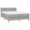 3140537 vidaXL Lit à sommier tapissier avec matelas Gris clair 140x200cm Tissu