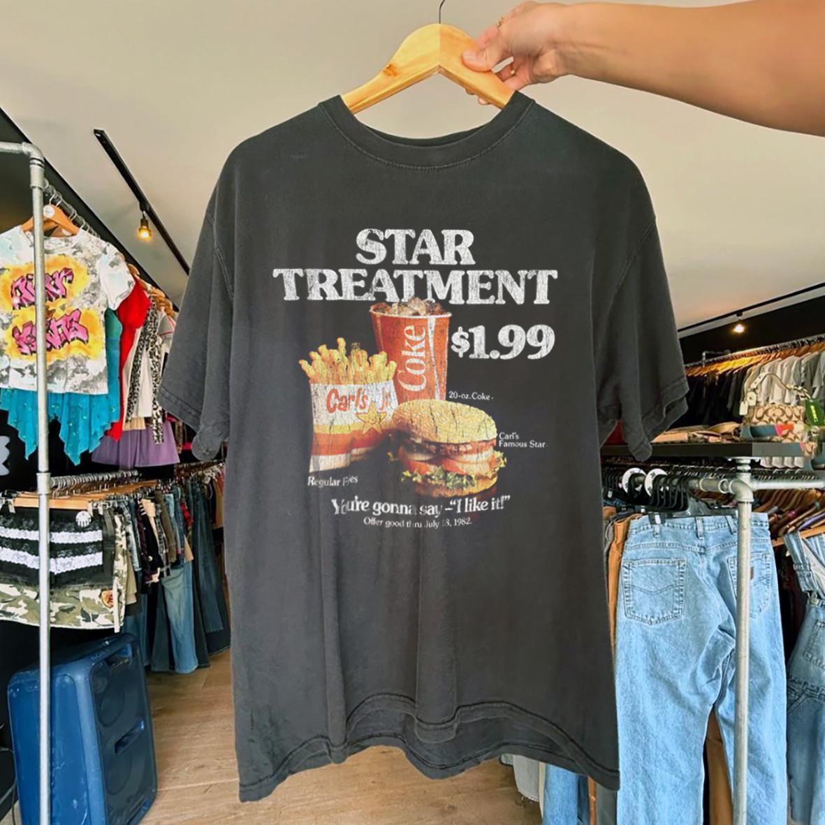 90 S Carl s Jr Aged T-Shirt Black M XL