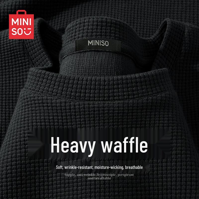

MINISO Чоловіча футболка з вафельною текстурою з коротким рукавом XL