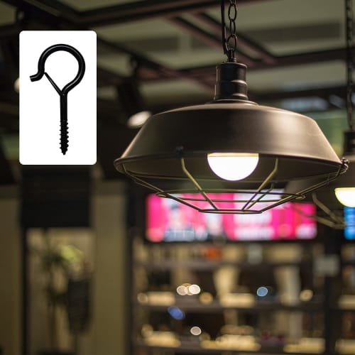 RICISUNG Ceiling Hooks, Carbon Steel Screw Hooks, Pack of 10, Screw Hooks, Hanging Hardware with Safety Buckle Design, Screw-in Hangers with Plastic E