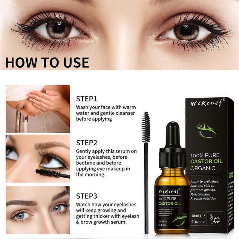 Castor Oil Eyelash Growth Serum Longer Fuller Eyelash Enhancer Treatment Nourishing Hair Lifting Eyebrow Lashes Essence