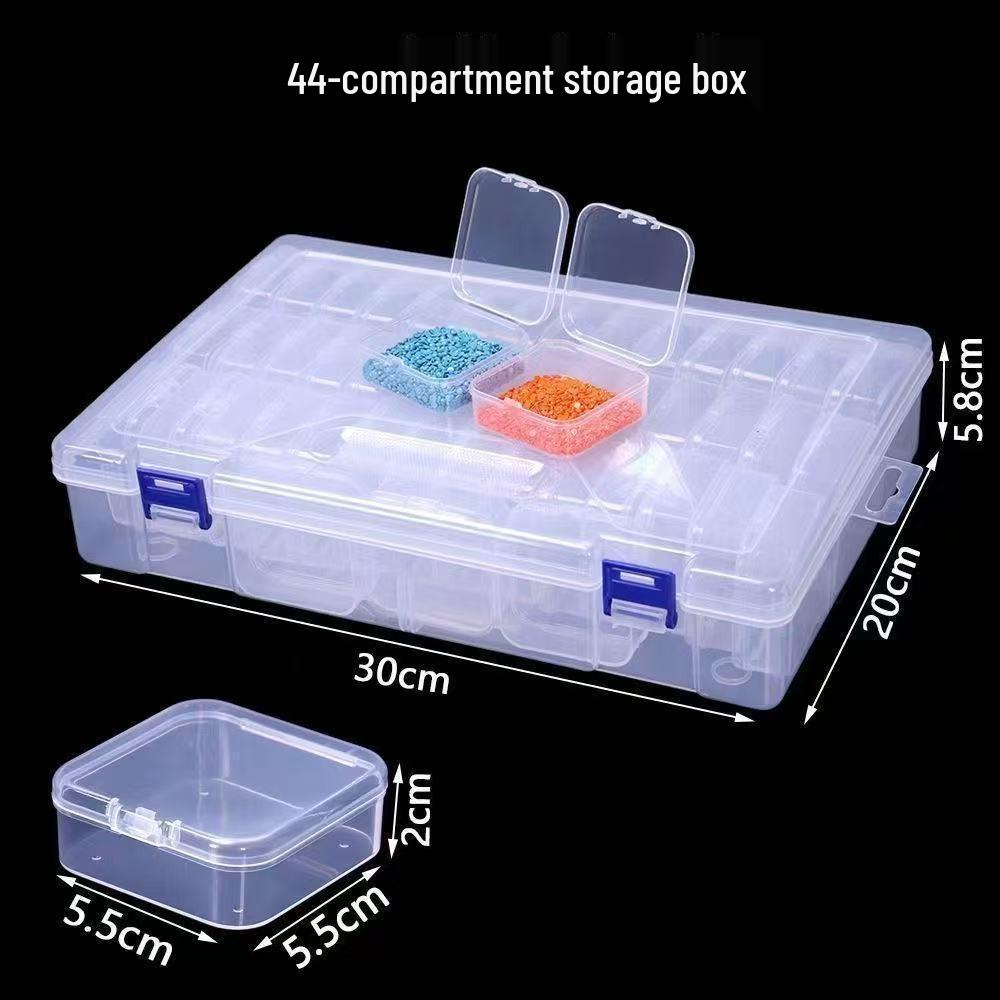 Transparent DIY Jewelry Organizer with Removable Storage Box and Loose Beads Compartment