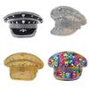 Cappello da Festival Musicale per Adulti con Decorazioni Borchiate Cappello Militare da Palcoscenico Cappello per Spettacoli Teatrali per Capodanno Natale