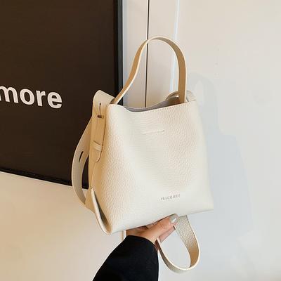 Lychee Pattern Handbag Bag Women's New Trendy Niche Bucket Bag Versatile Ins Shoulder Messenger Bag Wholesale