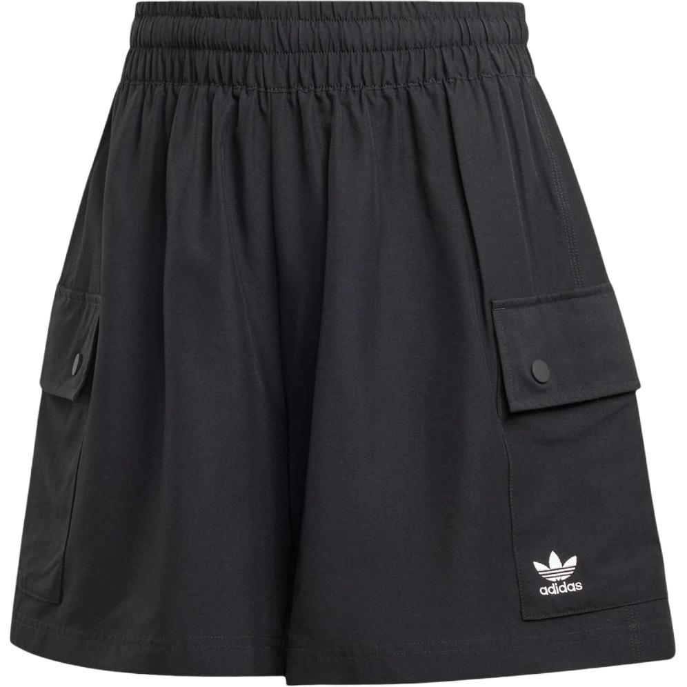 Adidas Originals Solid High-Waisted Cargo Shorts Women Shorts Black JD1514