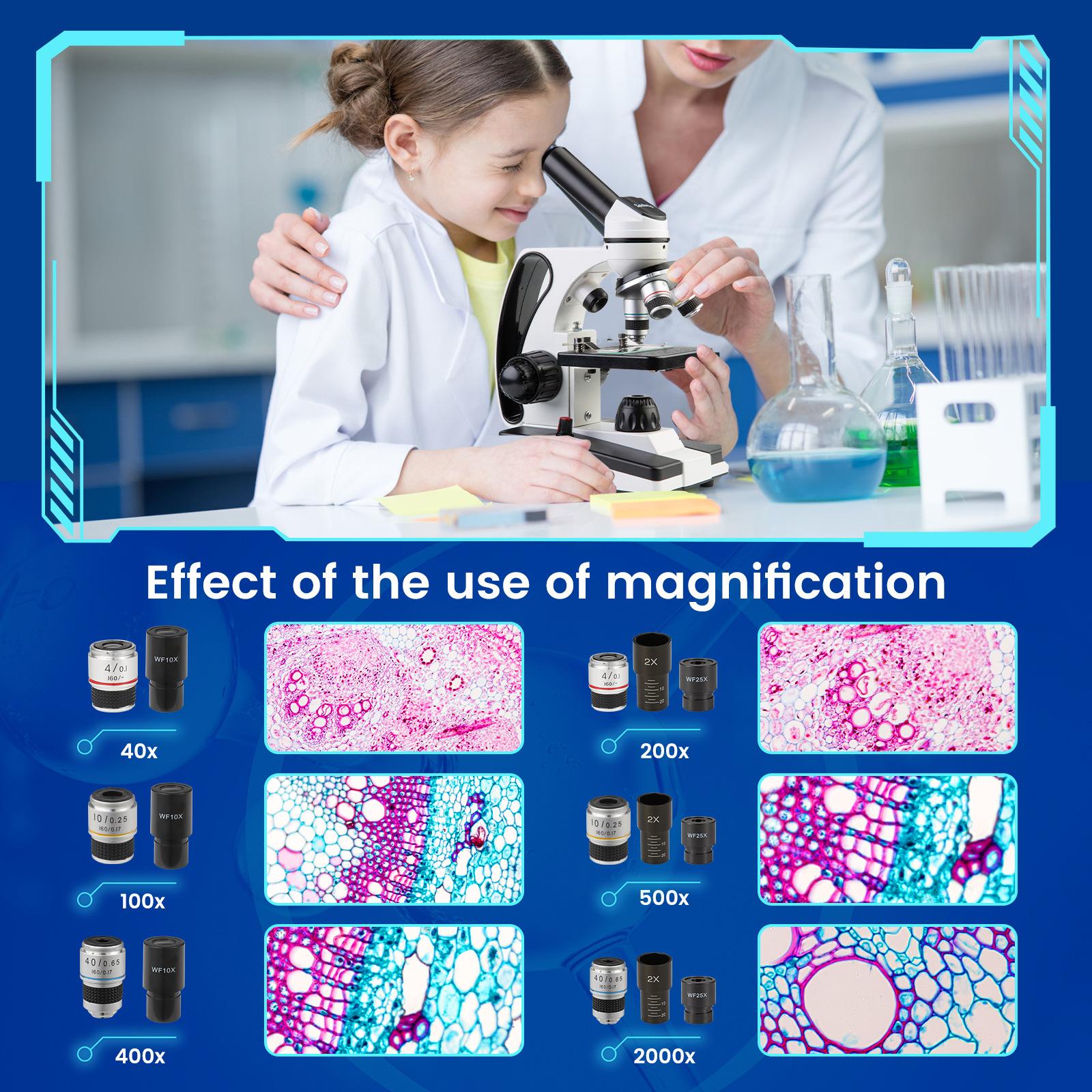 

Biological Microscope for Convenient Movement of Specimens 40-640X Optical Microscope 40X-640X