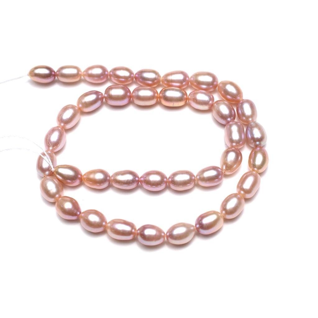 1String, Chic White Pink Purple 7-8mm Rice Artificial Pearl Beads for DIY Jewelry, Valentine's Day, Wedding Decorations - Elegant Craft Supplies 36cm