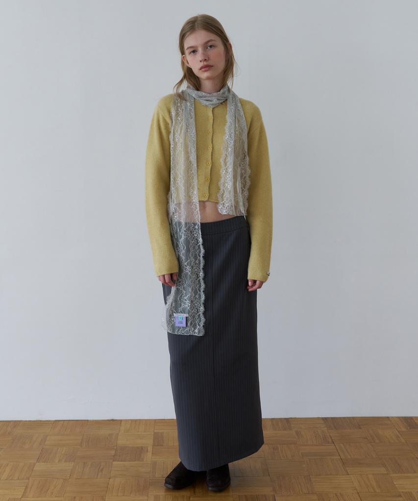 OVERDUEFLAIR Tension Stretch Maxi Skirt_Stripe Gray