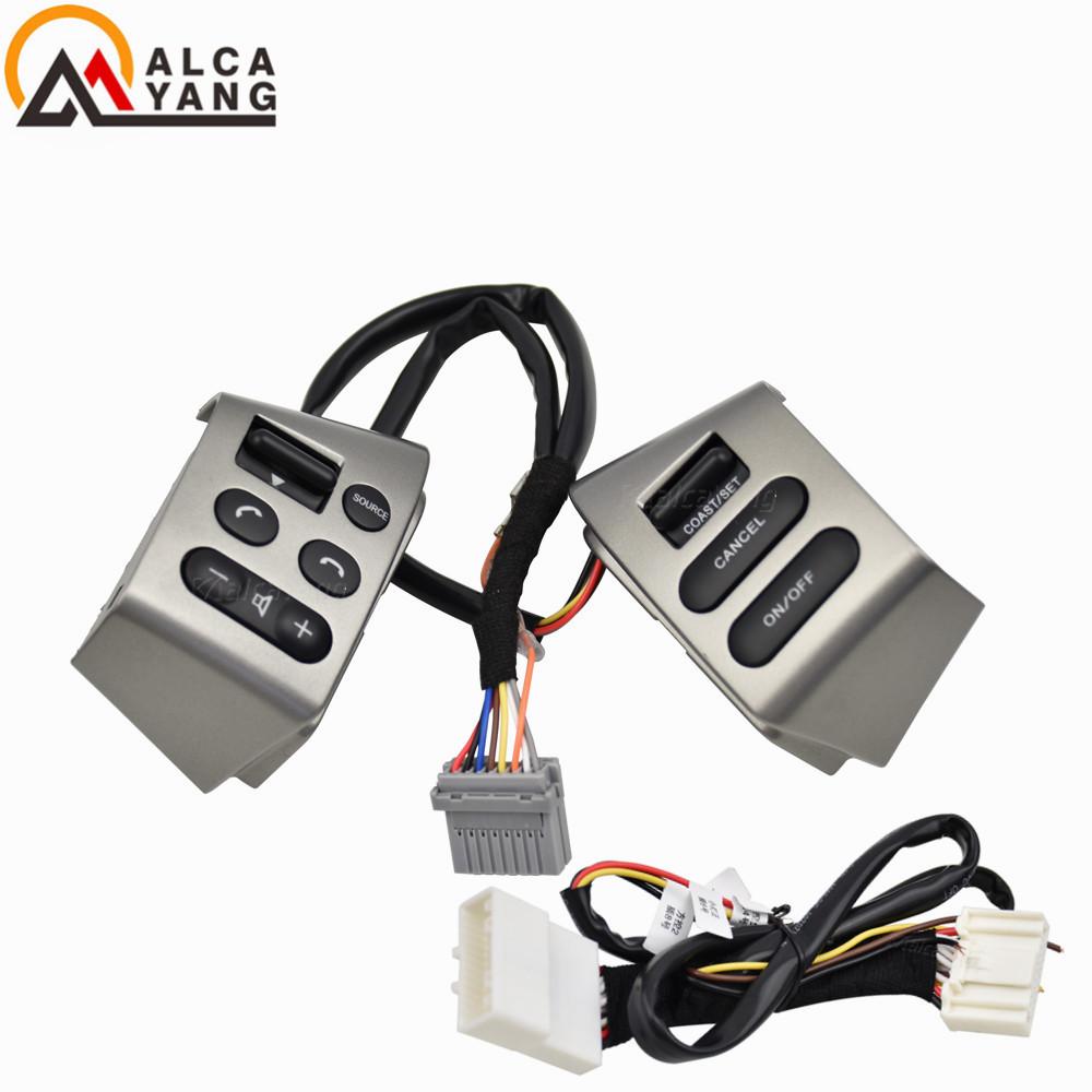 Car Accessories Steering Wheel Control Buttons With Backlight Silver Buttons For Nissan Livina Tiida Sylphy