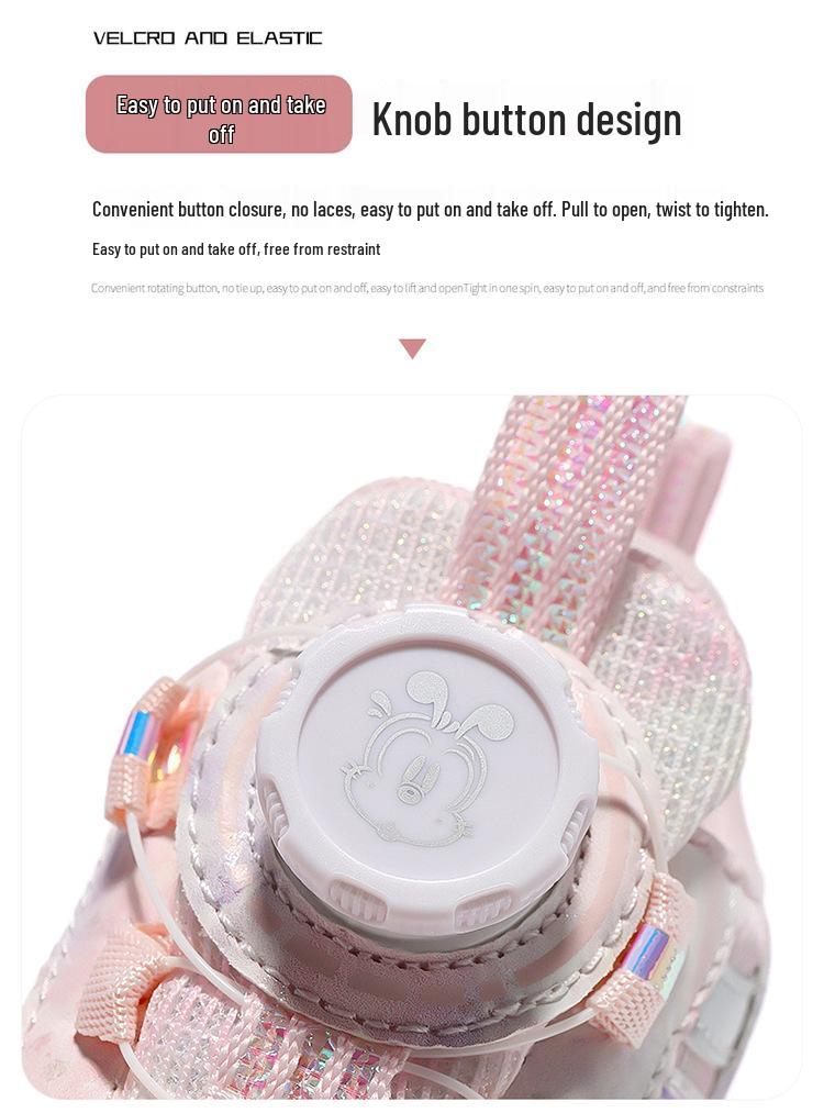 Bobodou Girls' Mesh Breathable Sports Shoes with Rotary Buckle - Spring/Autumn 2026 Collection