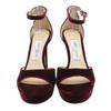 Pristine JIMMY CHOO Sandals PATTIE130 Bordeaux Velvet Women 36 Used