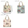 Large Capacity Lunch Bag Thermal Insulation Portable Mommy Bag Butterfly Print Bag  Lunch Storage