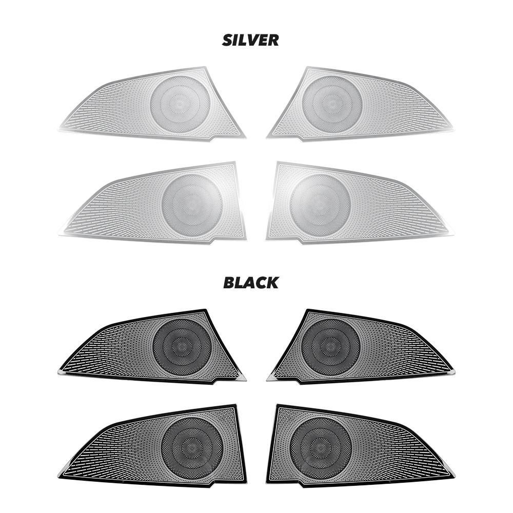 For Kia Telluride 2020-2025 Accessories Stainless Steel Black Silver Audio Car Door Speaker Loudspeaker Frame Trim Cover LHD/RHD