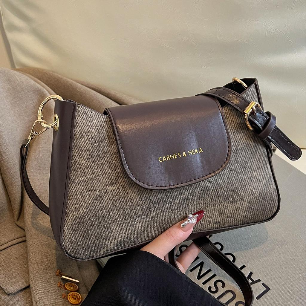 Niche Design New Women's Bag 2025 High-end Autumn and Winter Retro Versatile Underarm Bag Color Matching Shoulder Messenger Bag