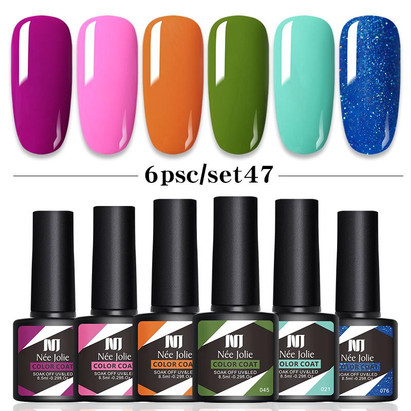 6-Color Nail Polish Glue Set, Popular Color Nail Glue, Phototherapy Nail Polish Glue Can Be Matched Arbitrarily.