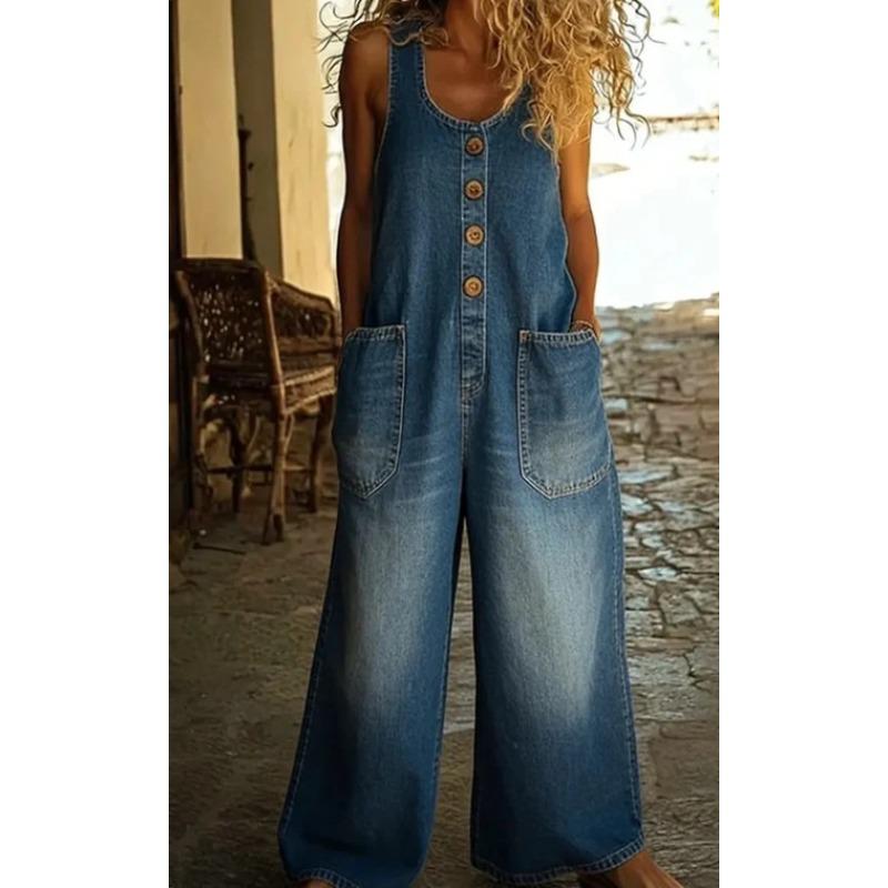 QICED Women s Fashion Casual Solid Color Print Jumpsuit S