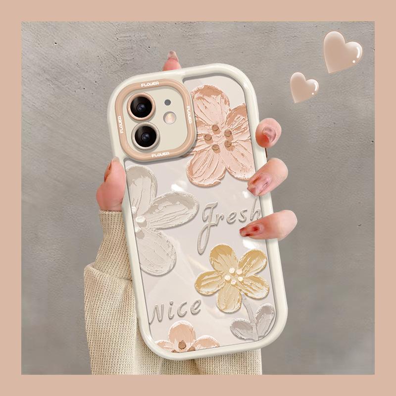 

Подходит для Apple 15 Чехол для мобильного телефона Iphone14pro Масляная живопись Цветы 13 Прозрачный анти-падающий 12/11 Полный комплект линз для женщин iPhone SE (2nd Generation)