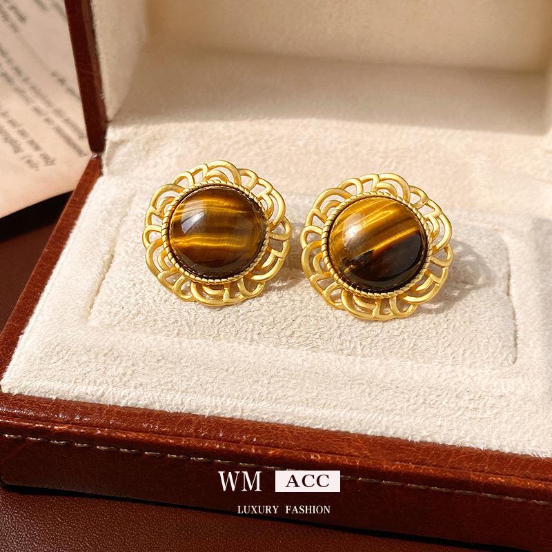 Medieval Retro Palace-Style Luxurious Round Earrings