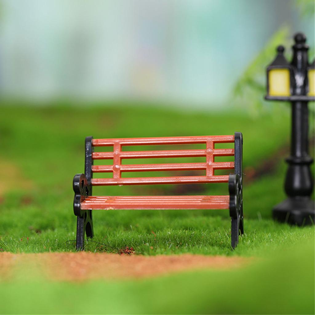 10Pcs Model Train Bench Chair Settee Street Park Layout Model Park Bench Mini Garden Ornament Park Bench Craft