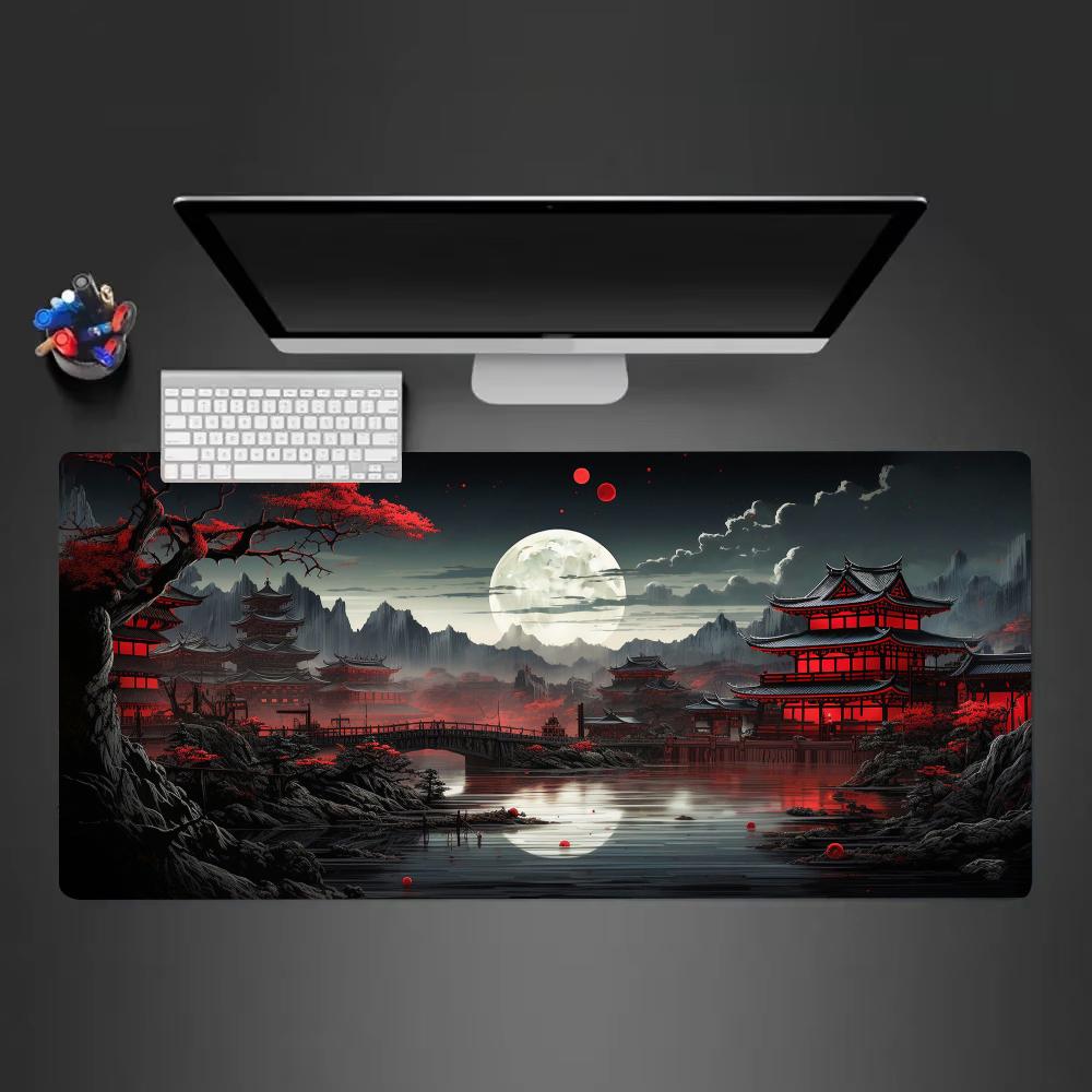 Sakura Scenery Mouse Pad Large Antislip Rubber Gaming Mousepad Durable Thick Seam Edge Suitable For Office And Gaming Desk Mats