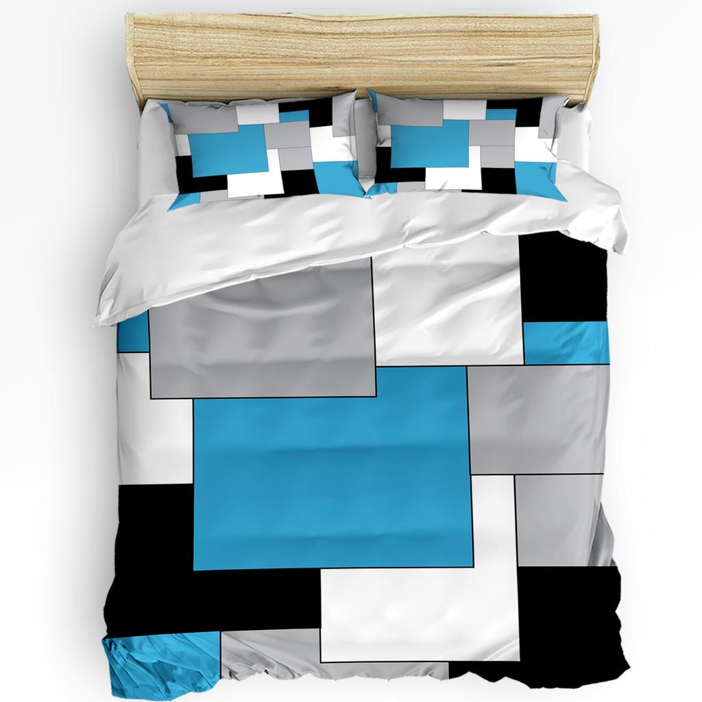 Yellow Grey Black Patchwork Abstract Art Medieval Style Duvet Cover Pillow Case Bedding Set Quilt Cover Double Bed Home Textile