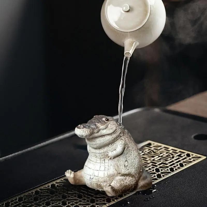 1pc Fat Alligator Tea Petting Little Crocodile Tea Pet Ornaments Handmade Tea Ceremony Tea Play Financial TeaTable Gift
