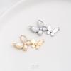 14K Gold-Filled Double Butterfly Pendant Necklace with Mother-of-Pearl Charms