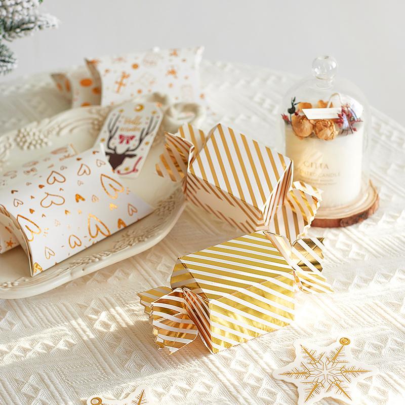 2PC/3PC/4PC Christmas Gift Box Set New Year Bronzing Pillow Box Graduation Ceremony Paper Christmas